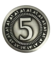 Univerzální mince pro deskové a RPG hry hodnoty "5"