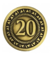 Univerzální mince pro deskové a RPG hry hodnoty "20"